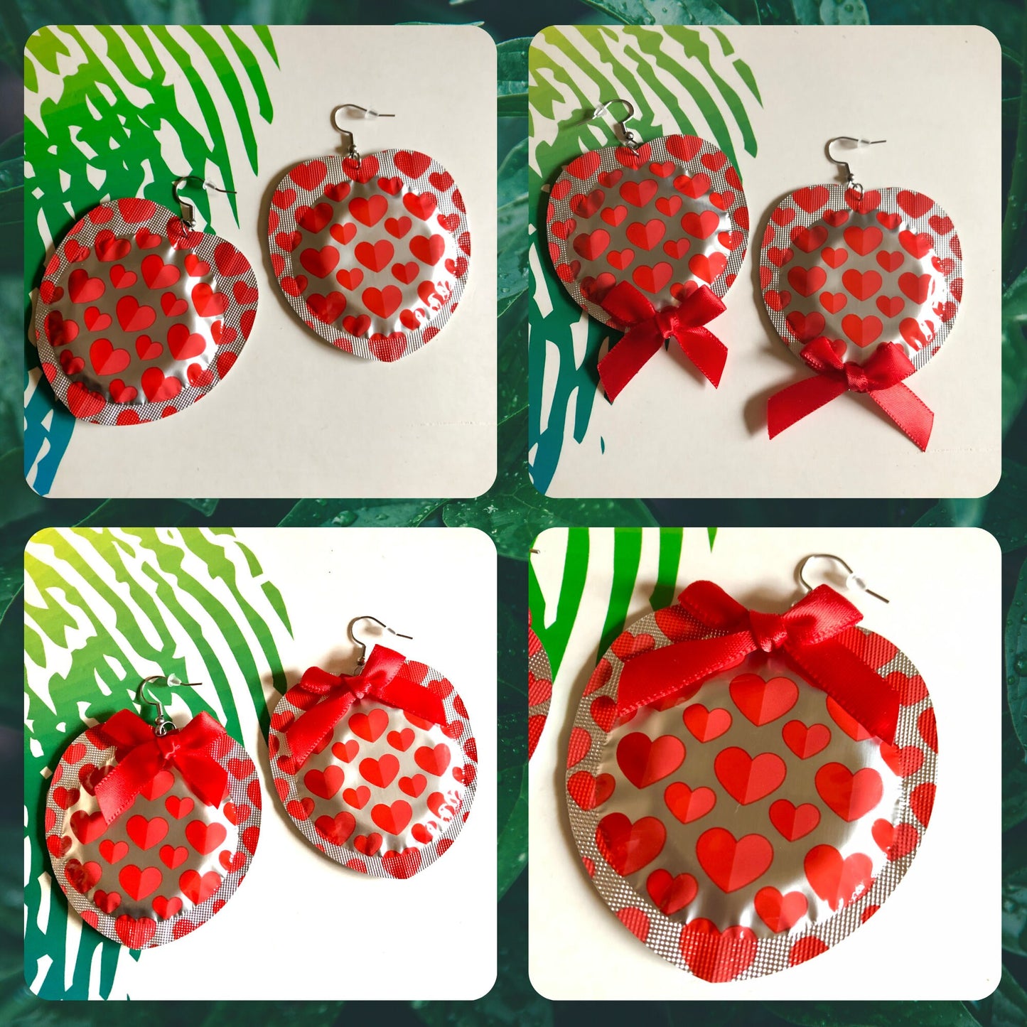 Christmas Heart Condom Earrings