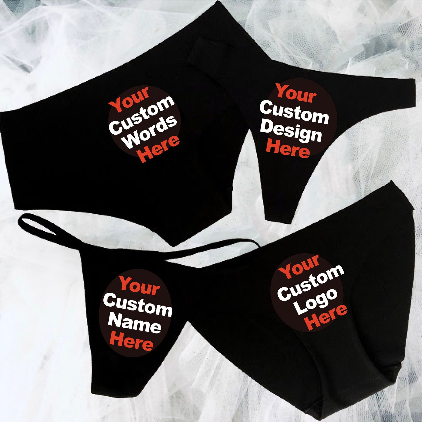 Woman’s Custom Panties with your personalized Logo, image, photo or text