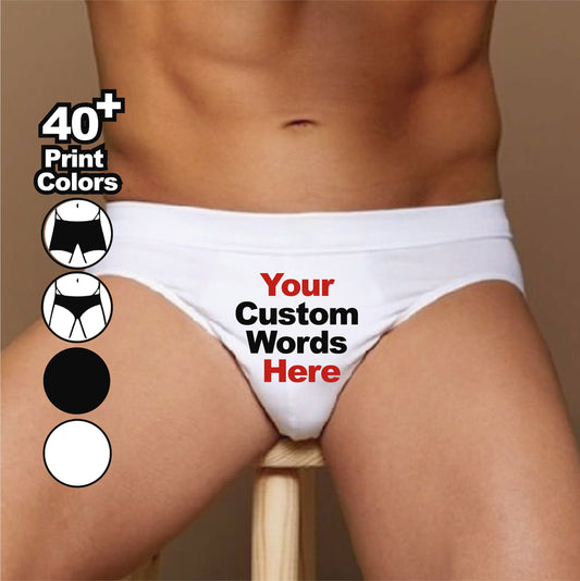 Men's Custom Underwear with your personalized logo, images, photos or text