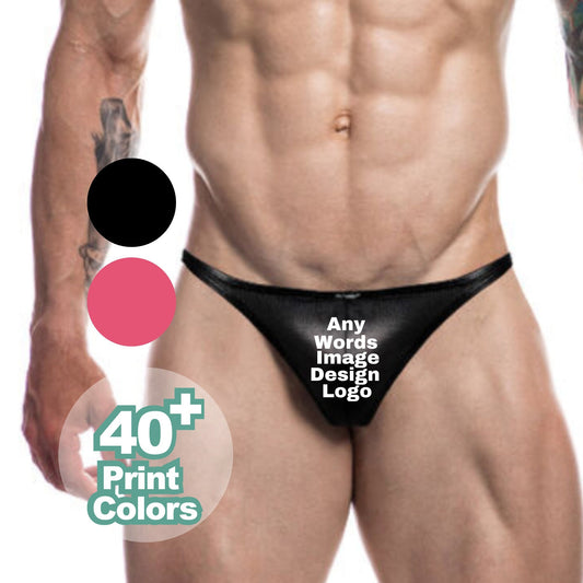 Men's Custom Brazilian Thong with your personalized logo, images, photos or text