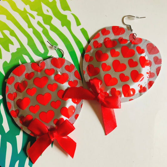 Christmas Heart Condom Earrings