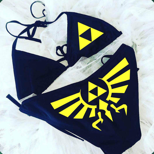 Hyrule Crest Triforce Zelda Personalized league of legends Cosplay Bikini Geek Princess Zelda Swimwear Nerd Girl Gamer Bikini Custom Zelda