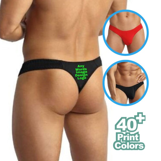 Men's Custom Thong with your personalized logo, images, photos or text