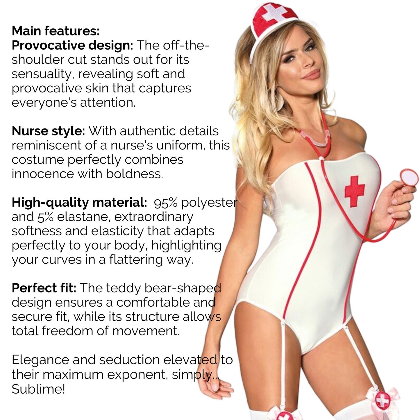 Hot Nurse Lingerie Set with Stethoscope